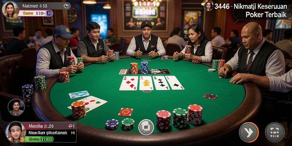 Screenshot utama 3446 menampilkan keseruan permainan Poker yang menarik.
