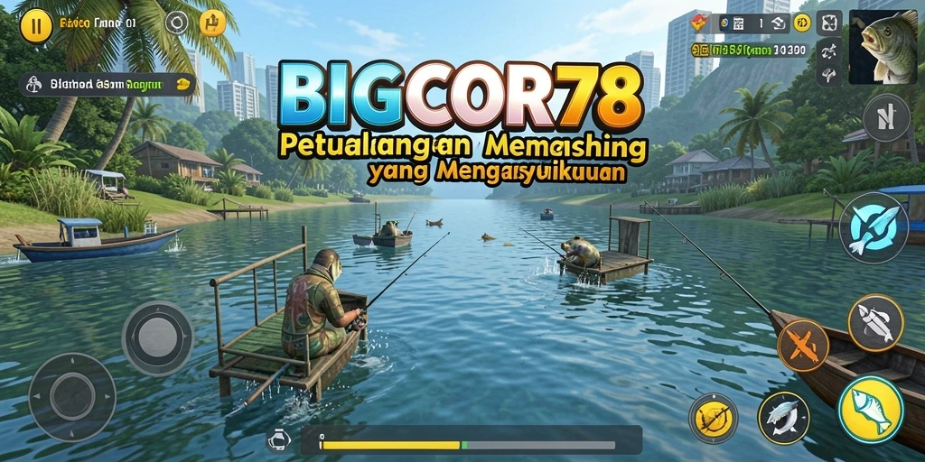 Tampilan gameplay <strong>BIGCOR78</strong> yang menampilkan aksi memancing yang seru.