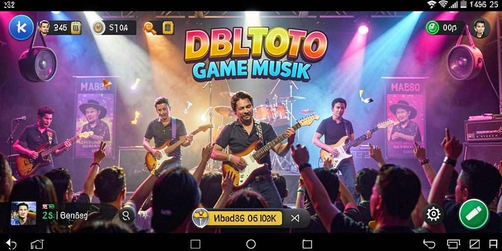 Screenshot DBLTOTO menunjukkan gameplay seru dengan berbagai lagu.