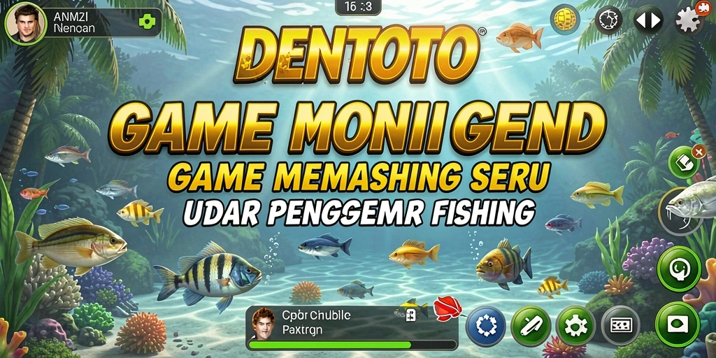 Screenshot DENTOTO menunjukkan momen seru saat memancing di lokasi eksotis.