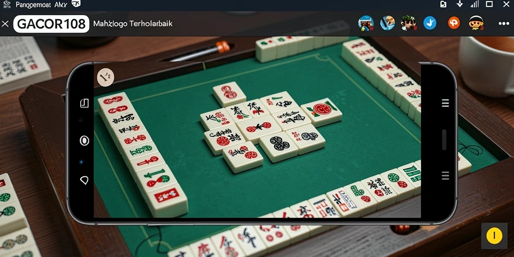 Screenshot GACOR108 menunjukkan gameplay menegangkan Mahjong.