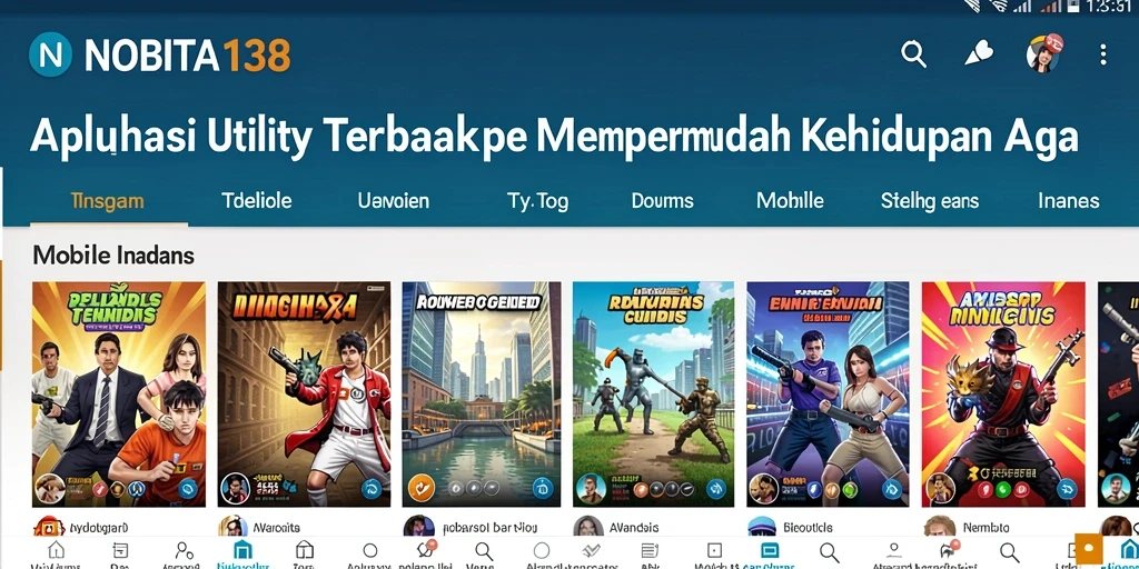 Tampilan antarmuka utama NOBITA138 dengan fitur-fitur Utility.