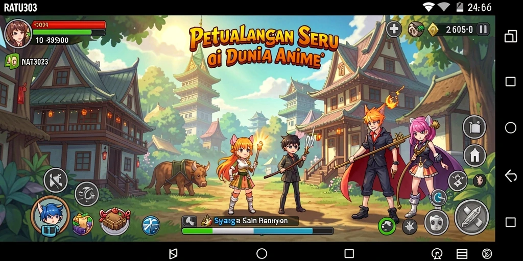 Tangkapan layar gameplay <strong>RATU303</strong> yang menampilkan aksi karakter Anime.