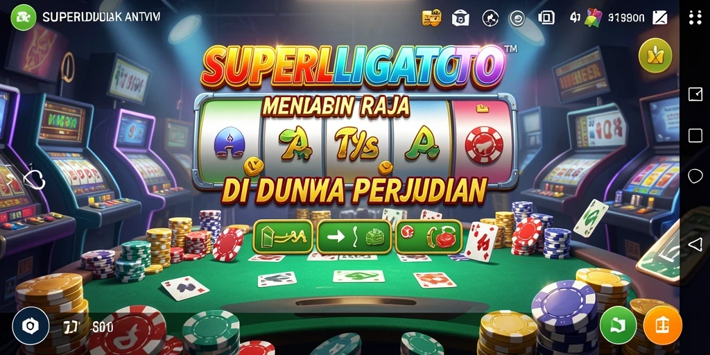Tampilan gameplay SUPERLIGATOTO yang menegangkan dan penuh warna.