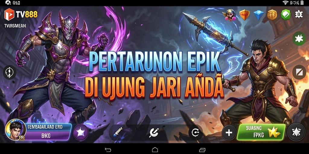 Screenshot TV888 menampilkan aksi pertarungan yang mendebarkan.