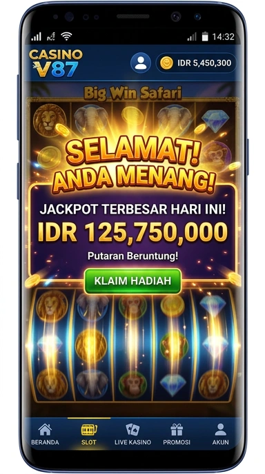 Tampilan beranda aplikasiv87 yang menarik dan informatif.